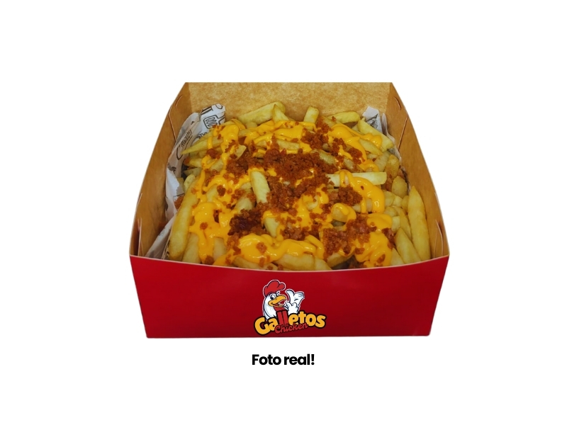 Batata Frita Com Cheddar e Bacon